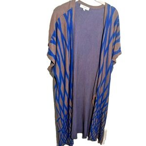 Umgee Ponte Knit Kimono Duster Cardigan Sweater M/L Geographic Boho‎ Stretch
